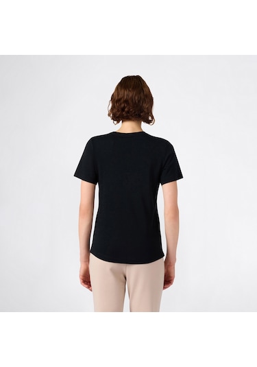 Champion Ss Regular Fit Kadın Siyah T-shirt 118408 2800282