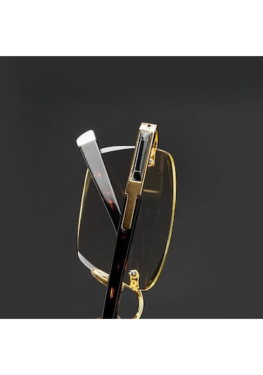 Geeroyoo Otomatik Dereceli Erkek Okuma Gözlüğü - Ptq Marka Tam Çerçeve, Kahverengi, +100 Derece