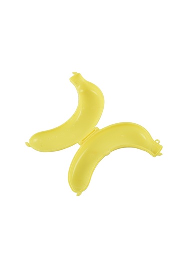 Leasetake Banana Case Öğle Yemeği Kutusu Koruyucu Kap Tutucu Taşıyıcı Depolama - Sarı Sarı