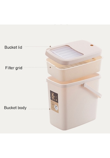 Sones Ofis Plastik Çay Artığı Kovası Çay Atık Kovası İtmeli Kapaklı Taşınabilir Çöp Kutusu, Stil: 7l Diğer