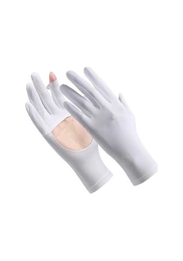 Pazly 2'li Paket Yaz Buz İpek Eldiven Kadın Uv Koruma Güneşten Koruyucu 1 Adet 1 Adet