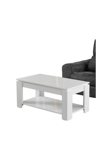 Shelf Beyaz Orta Sehpa / Dikdörtgen Orta Sehpa