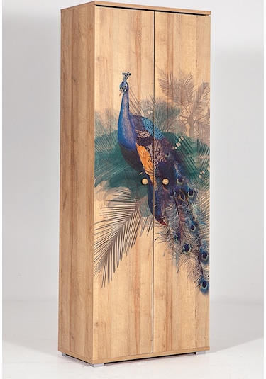 Nora Bird 2 Kapaklı Banyo Mutfak Çok Amaçlı Dolap Açık Kahverengi