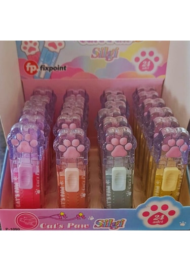 Popit Sert Kapak Defter Kedi Patisi Desenli Silgi Hediyeli Yeşil