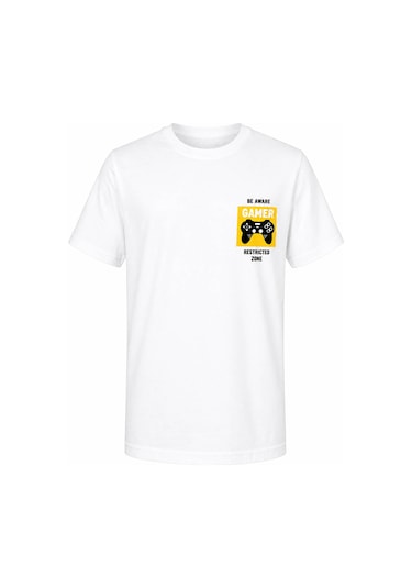 Trender Gamer Baskı Beyaz Erkek Çocuk T-shirt 8035