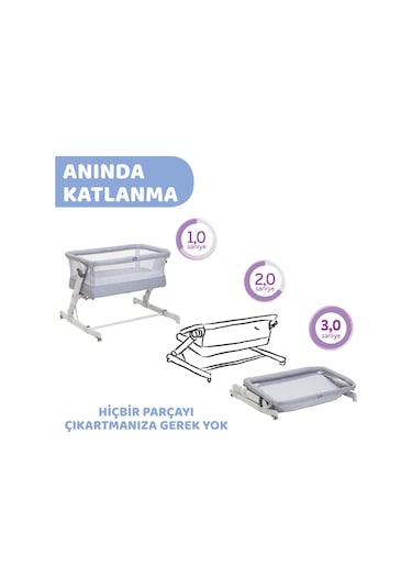 Chicco Next2me Pop Up Anne Yanı Beşik 07079299720000 Gri