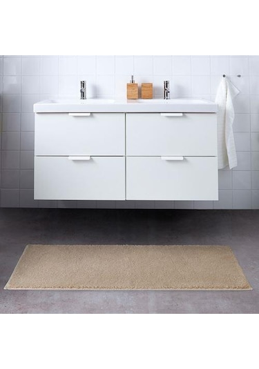 Kaydırmaz Banyo Paspası Açık Bej Renk MeridyenDukkan 60x120 cm Banyo Tekstili Bej