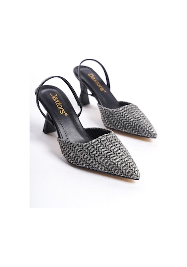 Garantili D449 Günlük Kadın Klasik Topuklu Ayakkabı Siyah