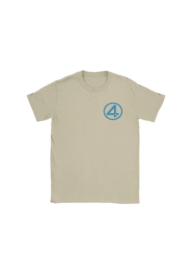 Mınıso Fantastik Dört Çizgi Roman Erkek Kısa Kollu Pamuklu T-shirthaki Haki