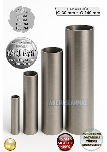 48mm Egzoz Ara Boru Boy100cm Krom Ekzoz Çıkış Borusu Kalınlık 2mm