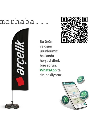 Arçelik Yelken Bayrak Siyah