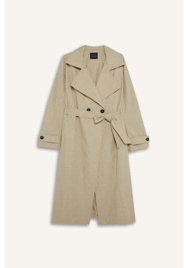 Defacto Regular Fit Çıkarılabilir Kapüşonlu Kemerli Trençkot E8585ax25aubg730 Bej