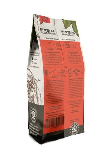 Oze Kenya AA Filtre Kahve 250 G Makine Kağıt Filtre Metal Filtre