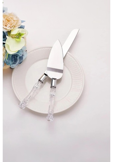 2 Li Paslanmaz Çelik Pasta Servis Seti Spatula Seti Standart