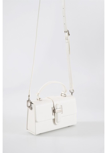 Ççs 17569 Kadın Omuz Askılı El Çantası-beyaz Beyaz