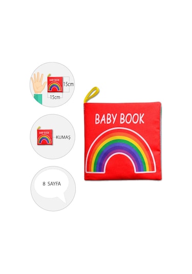 Tox İngilizce Renkli Bebek Kumaş Sessiz Kitap E120 - Bez Kitap