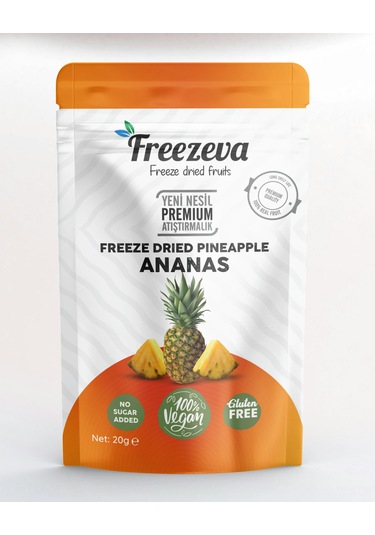 Freezeva Dondurularak Kurutulmuş Ananas 20 Gr Freeze Dried Ananas - Ananas Kuru Meyve Cipsi 20 G