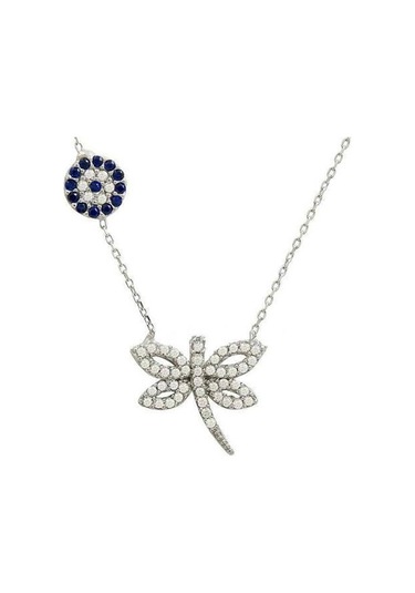 Gümüş Yusufçuk Kolye Nazar Boncuklu Bgk75