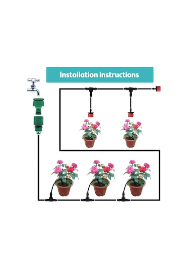 Hallow-bahçe İçin Otomatik Damla Sulama Kitleri 25m/82ft Sera 25m