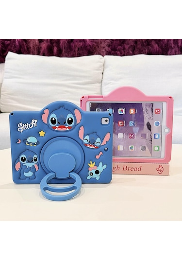 Samsung Galaxy Tab S9 Fe Plus / S9 Plus 12.4" Uyumlu Stitch Standlı Çocuklara Özel Karakterli Arka Kapak