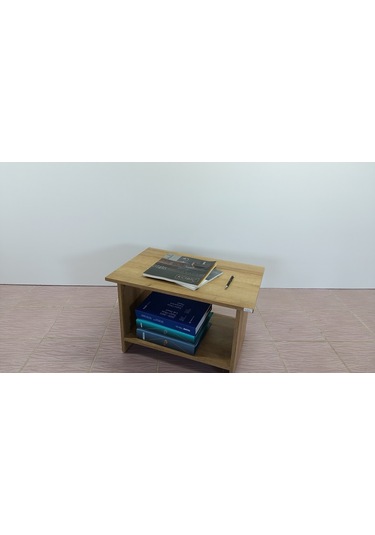 KOBİÇ RAFLI OFİS SEHPASI 60X45X45 CM (MEŞE)