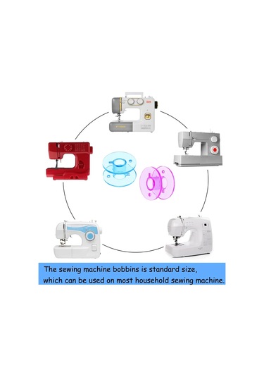Plastik Şeffaf Renkli Dikiş Makinesi Makaralar Ev Dikiş Aracı Dikiş Makinesi Purple 10 Pcs