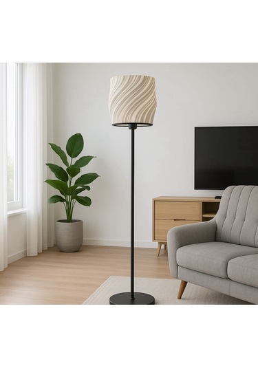 Luna Lambader Salon Oturma Odası Şık Modern Şapka Kısmı Plastik Beyaz