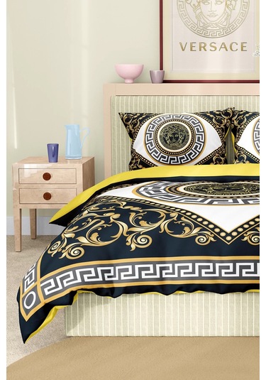 Marka Nevresim Takımı Çift Kişilik Pamuklu Saten Kumaş 6 Parça 3d Dijital Baskı Duvet Cover Set Model No:89 Renkli