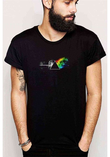 Pink Floyd Dark Side Of The Baskılı Siyah Erkek Tshirt (528877650)