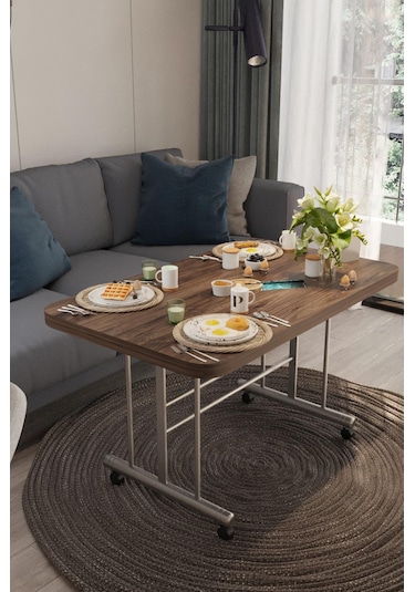 Avenza Living 70 110 Tekerlekli Orta Sehpa Antrasit - Ceviz