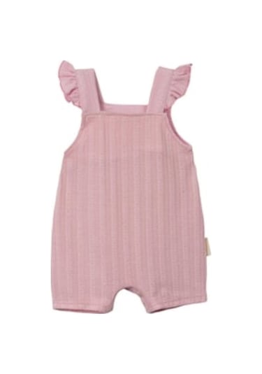 Fırfır Askılı Kısa Tulum Pembe