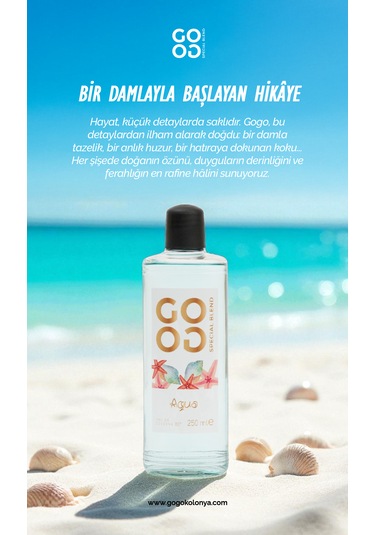 Gogo Aqua Kolonya 250ml Cam Şişe