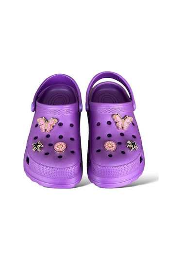 Kız Çocuk Yüksek Taban Taşlı Sandalet Mor-mor Mor