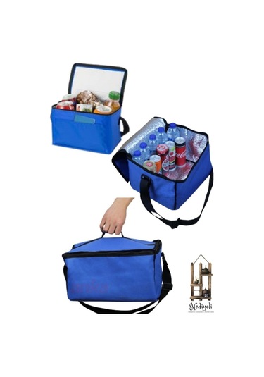 Soğuk Tutucu Termos Çanta Kamp Piknik Oto Soğutucu Buzluk Araç Serin Tutucu Sepet Mavi