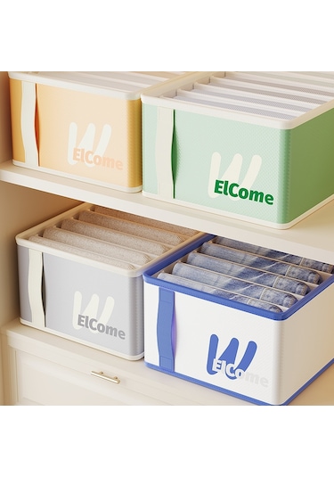 Sones Ana Sayfa Giyim Bölmeleri Nem Geçirmez Saklama Kutusu Katlanabilir Pantolon Düzenleyici Beyaz Küçük 7-ızgara Diğer