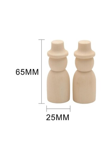 Lijinxu 5/10 Parça Ahşap Peg Bebekler Hatted Insanlar Organları