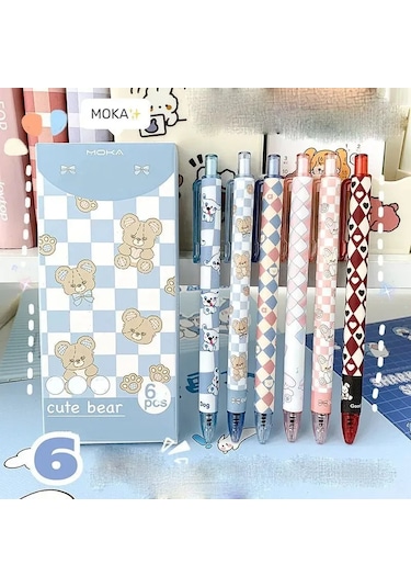 Teltree Mr.paper 6'lı Roller Kalem Seti - Hızlı Kuruyan Siyah Mürekkep, 0.1mm Uç, Plastik Gövde, Hem Sol Hem Sağ El İçin Gümüş