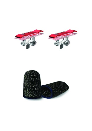 Terletmez Dokunmatik Pubg Eldiven 1 Çift + Pubg Oyun Tetik 1 Çift 2'li Set