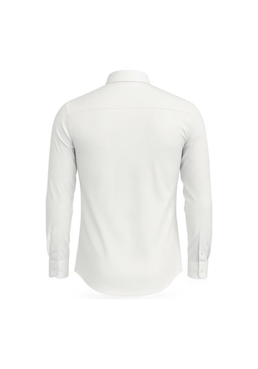 Plus Scorpion Erkek Beyaz Klasik Gömlek Slim Fit, Düz Model, Şık Ofis & Günlük Kombin Beyaz