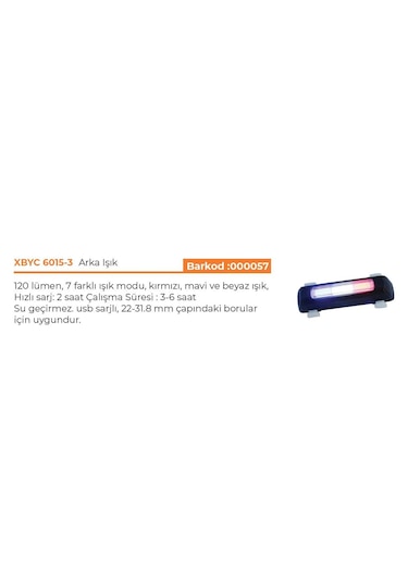 COMET XBYC 6015-3 BİSİKLET 3 RENK POLİS ÇAKARI USB ŞARJLI