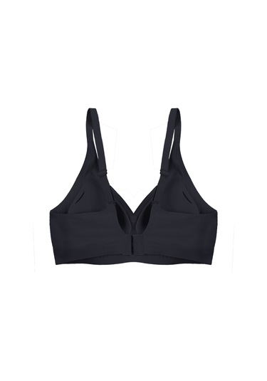 Balensiz Lazer Dikişsiz Kaplı Dekolteli Büstiyer Sütyen Siyah