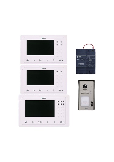 Pratikkart Villa Tipi Görüntülü Diafon Sistemi 3 Daire 2k400-2k92b-2kpc6