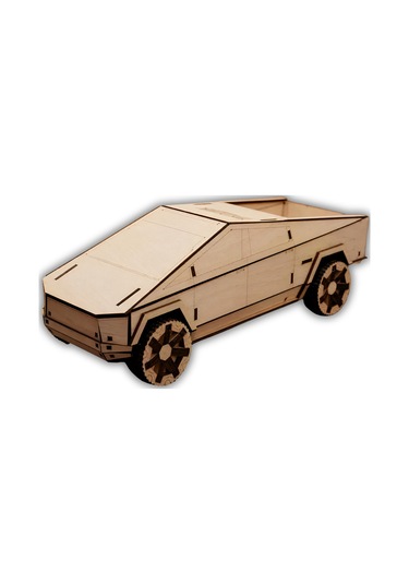 Ahşap Cybertruck Maketi Kendin Yap Dıy Dekoratif Kit - 3d Puzzle