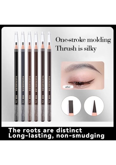 Yüksek Kaliteli Çekme Kaş Kalemi Siyah Deri Makyaj Vahşi Çizgi Kaş Kalemi Su Black E10