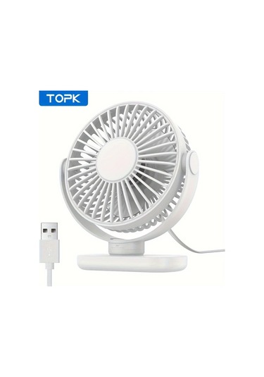 Boatshop1 Topk Beyaz Kişisel Usb Klipsli Masa Fanı Fırçasız Motor Sessiz Güçlü Hava Akışı Taşınabilir Mini Fan