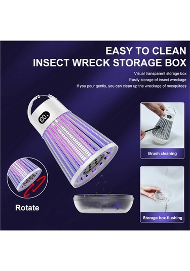 Jialan Lcd Elektrik Çarpması Sivrisinek Katili Lamba Tip-c Şarj