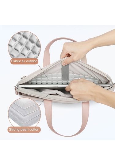 Sones Macbook Uyumlu 15,6-16,1 İnç İçin Mahoo 10188 Ultra İnce El Bilgisayar Çantası Postacı Dizüstü Bilgisayar Çantası, Renk: Haki + Gri Mouse Pad Diğer