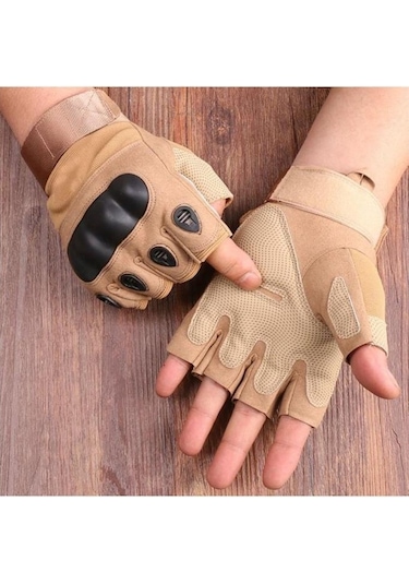 Single Sword Yarım Parmak Taktik Bisiklet Motosiklet Eldiveni