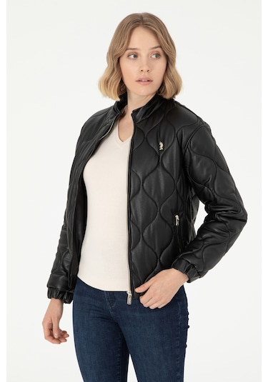 U.s. Polo Assn. Kadın Siyah Deri Mont-kaban 50297262-001 001sıyah