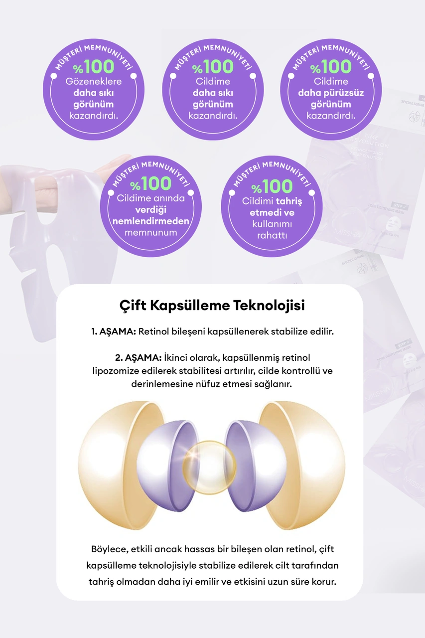 Mıssha Time Revolution Retinol 1000 Shot 2 Step Solution Mask